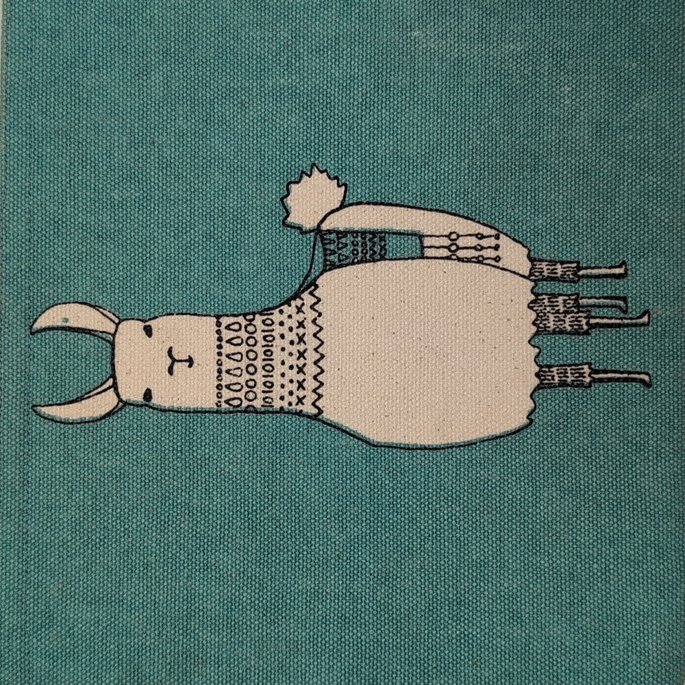 Danica Studio Llamarama large cotton canvas zipper pouch. 9.25" X 6.75" - Picture 3 of 7